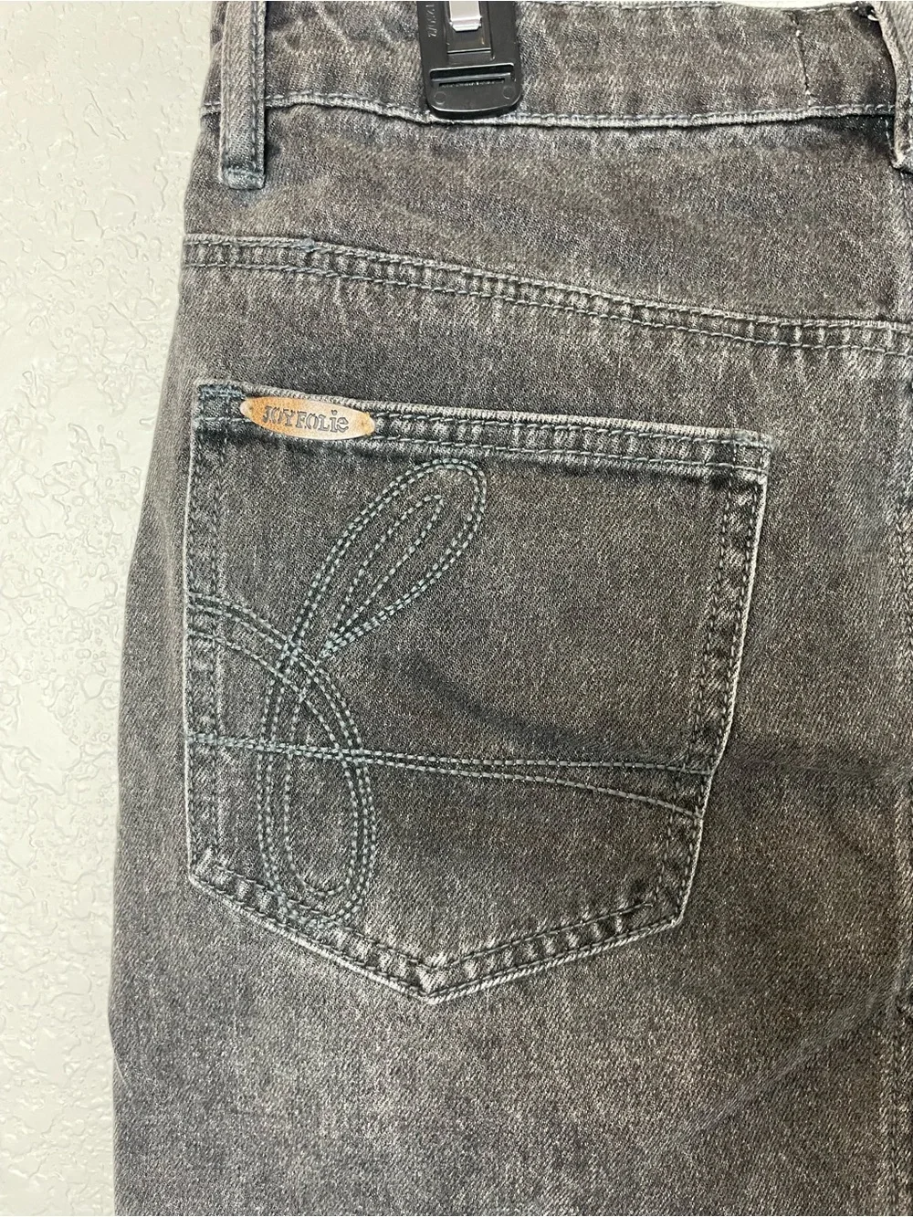 BNWT! Joyfolie Washed Black Distressed Denim Mini Skirt Size 31
